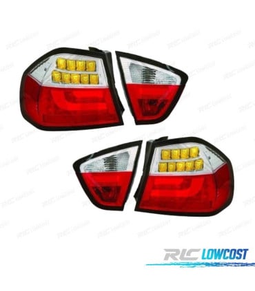 PILOTOS BMW E90 05-08 LED ROJO CROMO