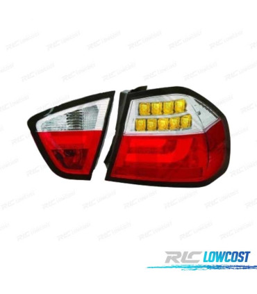 PILOTOS BMW E90 05-08 LED ROJO CROMO