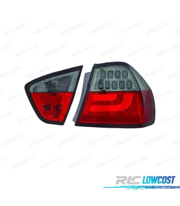 PILOTOS BMW E90 05-08 LED + HALOGENO ROJO AHUMADO