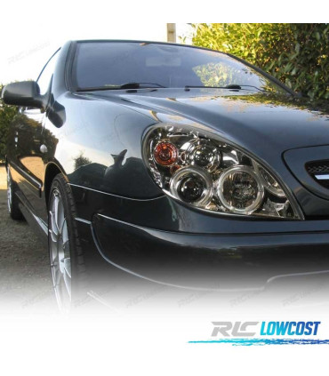 FAROS PARA CITROEN XSARA 99-04 OJOS ANGEL FONDO CROMO