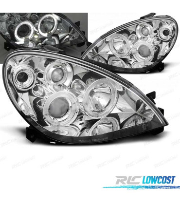 FAROS PARA CITROEN XSARA 99-04 OJOS ANGEL FONDO CROMO
