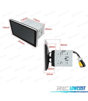 RADIO NAVEGADOR 2DIN 10" HD TÁCTIL BLUETOOTH USB SD