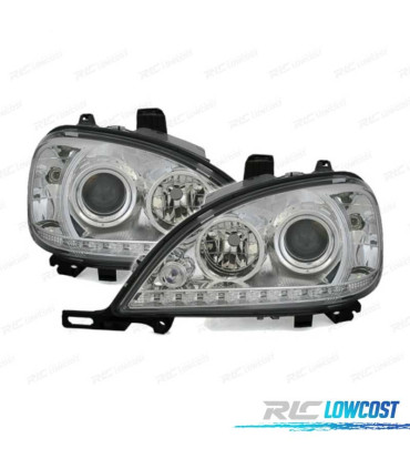 FAROS MERCEDES CLASE ML W163 02-05 LUZ DIURNA FONDO CROMO