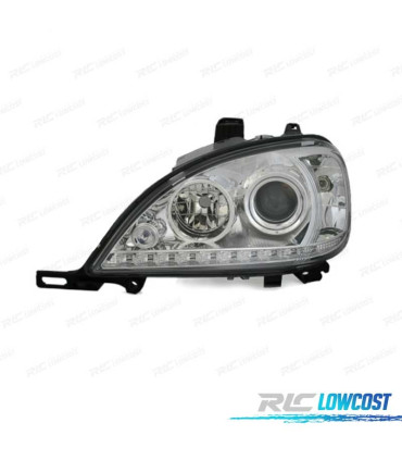 FAROS MERCEDES CLASE ML W163 02-05 LUZ DIURNA FONDO CROMO
