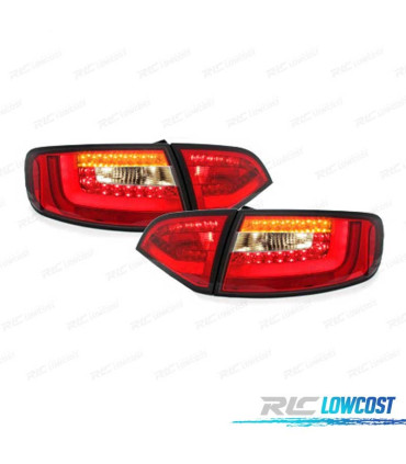 PILOTOS LED DINÁMICO AUDI A4 B8 07-11 AVANT ROJO CLARO