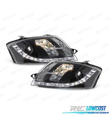 FAROS AUDI TT 98-05 LUZ DIURNA REAL LED FONDO NEGRO