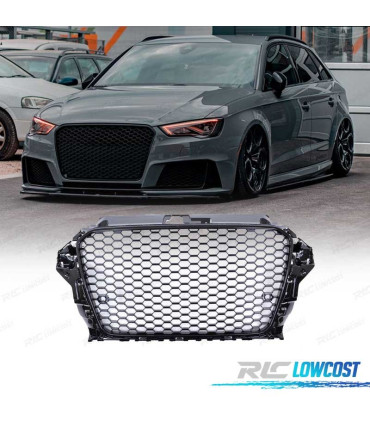 PARRILLA AUDI A3 8V 12-16 LOOK RS3 NEGRO BRILLO