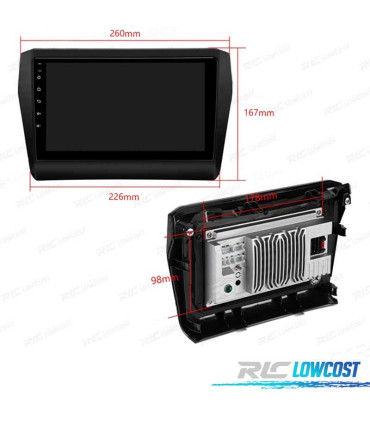 RADIO GPS ANDROID 12 9" PARA SUZUKI SWIFT 17-22