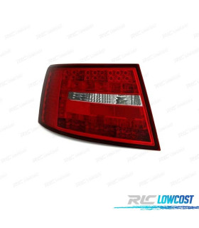 PILOTOS AUDI A6 4F 04-08 LED ROJO CROMO