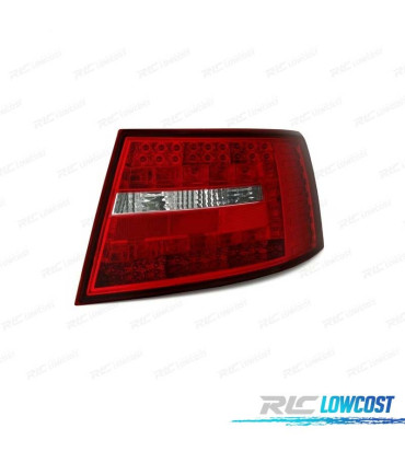 PILOTOS AUDI A6 4F 04-08 LED ROJO CROMO