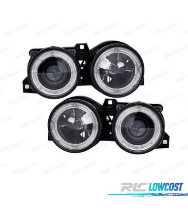 FAROS BMW SERIE 3 E30 82-94 OJOS ANGEL FONDO NEGRO