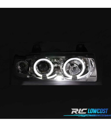 FAROS BMW SERIE 3 E36 COUPE CABRIO 90-99 OJOS ANGEL FONDO CROMO