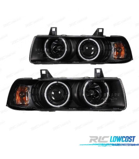 FAROS PARA BMW SERIE 3 E36 COUPE CABRIO 90-99 OJOS ANGEL CCFL FONDO NEGRO