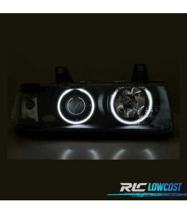 FAROS PARA BMW SERIE 3 E36 COUPE CABRIO 90-99 OJOS ANGEL CCFL FONDO NEGRO