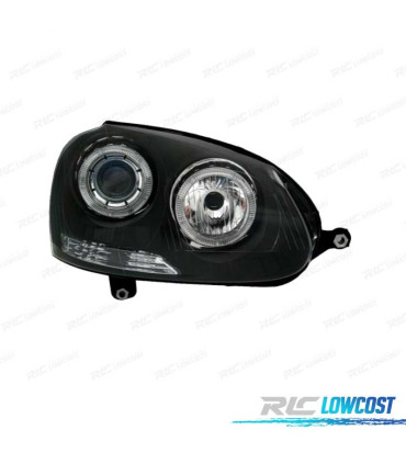 FAROS VOLKSWAGEN VW GOLF 5 03-08 OJOS ANGEL FONDO NEGRO