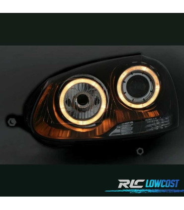 FAROS VOLKSWAGEN VW GOLF 5 03-08 OJOS ANGEL FONDO NEGRO