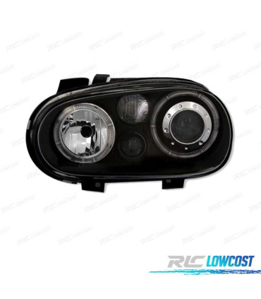 FAROS VOLKSWAGEN VW GOLF MK4 97-03 OJOS ANGEL LOOK R32 FONDO NEGRO