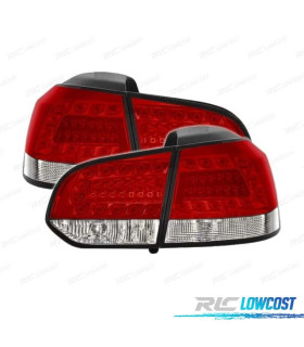 PILOTOS PARA VOLKSWAGEN VW GOLF 6 08- LED ROJO CROMO