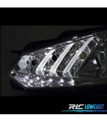 FAROS VOLKSWAGEN VW GOLF 6 08-12 LUZ DIURNA REAL FONDO NEGRO