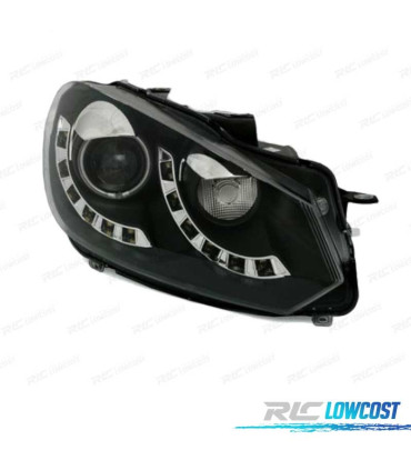 FAROS VOLKSWAGEN VW GOLF 6 08-12 LUZ DIURNA OJO DE ANGEL FONDO NEGRO