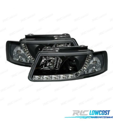 FAROS PARA VOLKSWAGEN VW PASSAT 3B 96-00 LUZ DIURNA FONDO NEGRO
