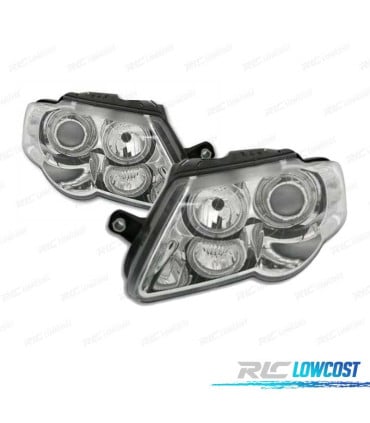FAROS PARA VOLKSWAGEN VW PASSAT 3C 05-10 OJOS ANGEL FONDO CROMO
