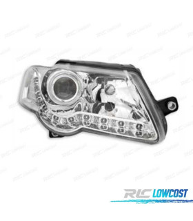 FAROS PARA VOLKSWAGEN VW PASSAT 3C 05-10 LUZ DIURNA FONDO CROMO