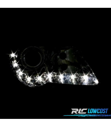 FAROS PARA VOLKSWAGEN VW PASSAT 3C 05-10 LUZ DIURNA FONDO CROMO