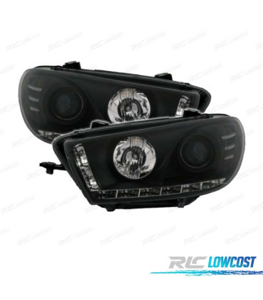 FAROS PARA VOLKSWAGEN VW SCIROCCO 08-14 LUZ DIURNA FONDO NEGRO