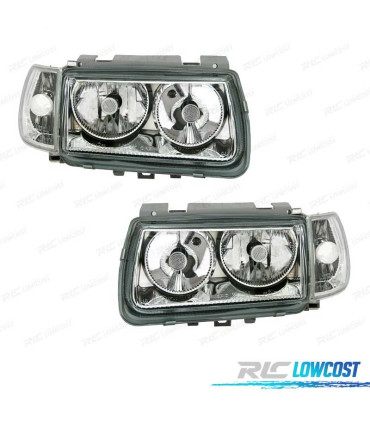 FAROS PARA VOLKSWAGEN VW POLO 6N 94-99 FONDO CROMO