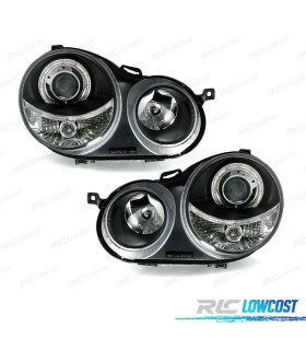 FAROS VOLKSWAGEN VW POLO 9N 01-05 OJOS ANGEL FONDO NEGRO