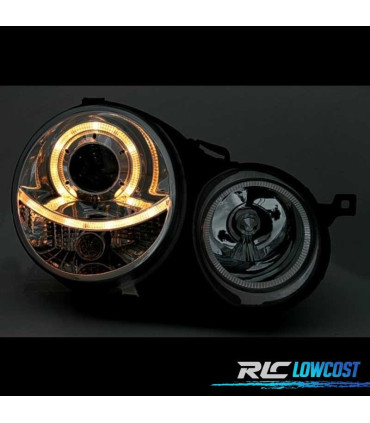 FAROS VOLKSWAGEN VW POLO 9N 01-05 OJOS ANGEL FONDO NEGRO