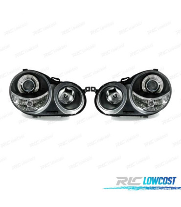 FAROS VOLKSWAGEN VW POLO 9N 01-05 OJOS ANGEL FONDO NEGRO