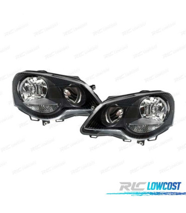 FAROS VOLKSWAGEN VW POLO 9N3 05-09 FONDO NEGRO