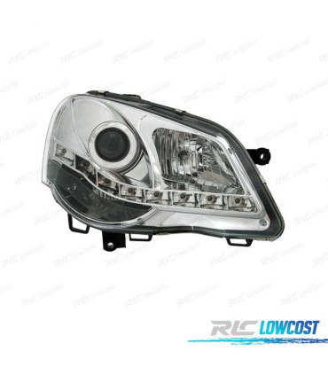 FAROS VOLKSWAGEN VW POLO 9N3 05-09 LUZ DIURNA FONDO CROMO