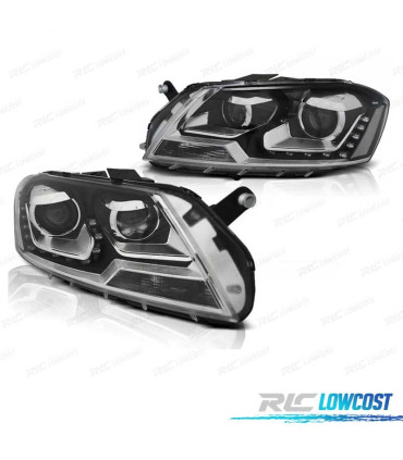 FAROS VOLKSWAGEN VW PASSAT B7 10-14 LUZ DIURNA FONDO NEGRO H7+H7