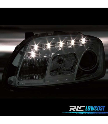 FAROS PARA VOLKSWAGEN VW TOURAN 03-06 LUZ DIURNA FONDO CROMO