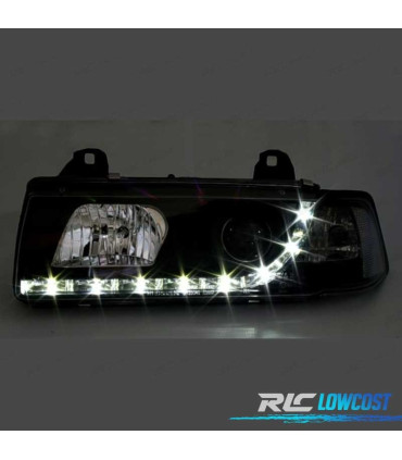 FAROS PARA BMW SERIE 3 E36 92-98 COUPE CABRIO LUZ DIURNA FONDO NEGRO