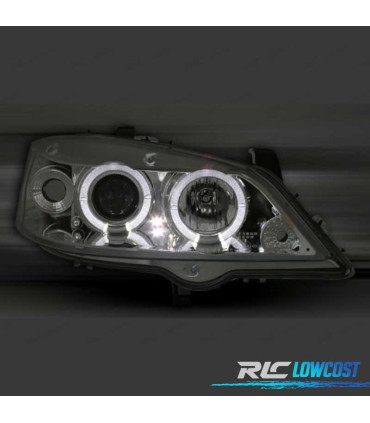 FAROS PARA OPEL ASTRA G 97-04 OJOS ANGEL CCFL FONDO CROMO