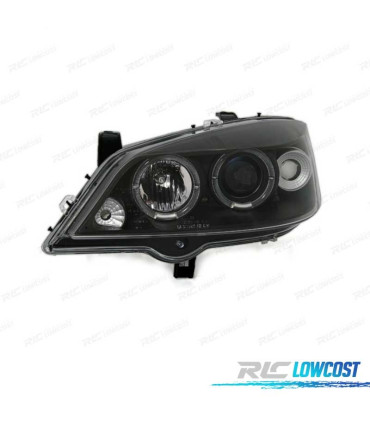 FAROS PARA OPEL ASTRA G 97-04 OJOS ANGEL FONDO NEGRO H1-H1