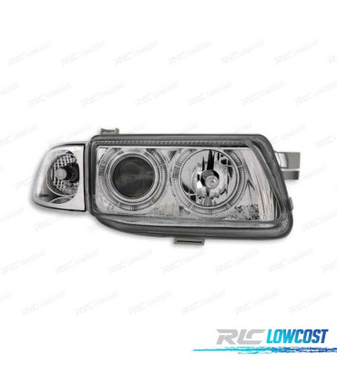 FAROS PARA OPEL ASTRA F 94-98 OJOS ANGEL FONDO CROMO H1-H7