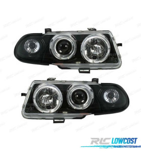 FAROS PARA OPEL ASTRA F 94-98 OJOS ANGEL FONDO NEGRO H1-H1