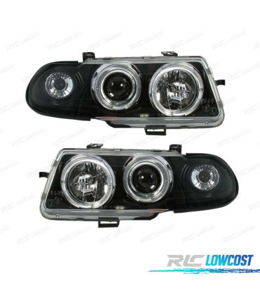 FAROS PARA OPEL ASTRA F 94-98 OJOS ANGEL FONDO NEGRO H1-H1