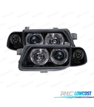 FAROS PARA OPEL ASTRA F 94-98 OJOS ANGEL FONDO NEGRO H1-H7