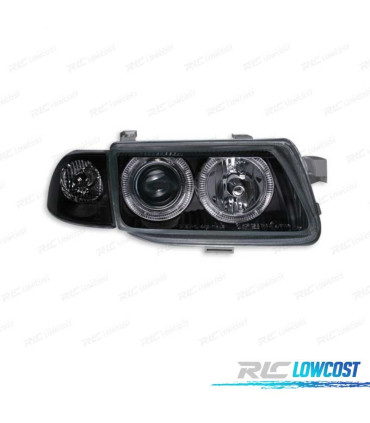 FAROS PARA OPEL ASTRA F 94-98 OJOS ANGEL FONDO NEGRO H1-H7