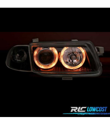 FAROS PARA OPEL ASTRA F 94-98 OJOS ANGEL FONDO NEGRO H1-H7