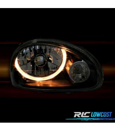 FAROS PARA OPEL CORSA B 93-00 OJOS ANGEL FONDO NEGRO H4