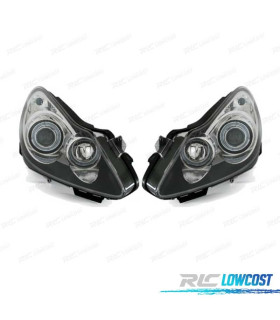 FAROS OPEL CORSA D 06-10 OJOS ANGEL FONDO NEGRO