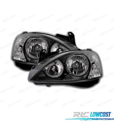 FAROS PARA OPEL CORSA C 00-06 OJOS ANGEL FONDO NEGRO H7-H7