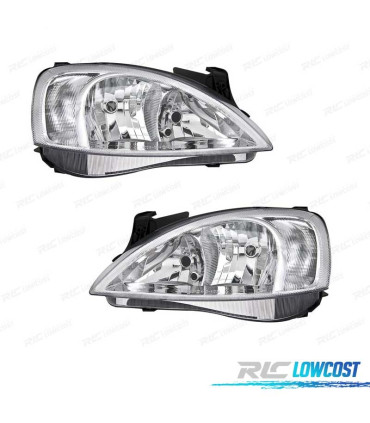 FAROS PARA OPEL CORSA C 00-06 FONDO CROMO